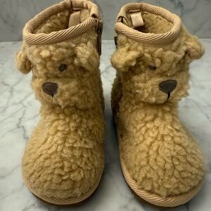 GAP Fuzzy Bear Kids Slippers - Tan
